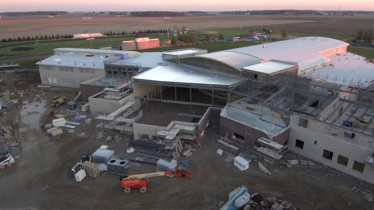 Ayersville Local Schools New Building Construction Aerial Footage