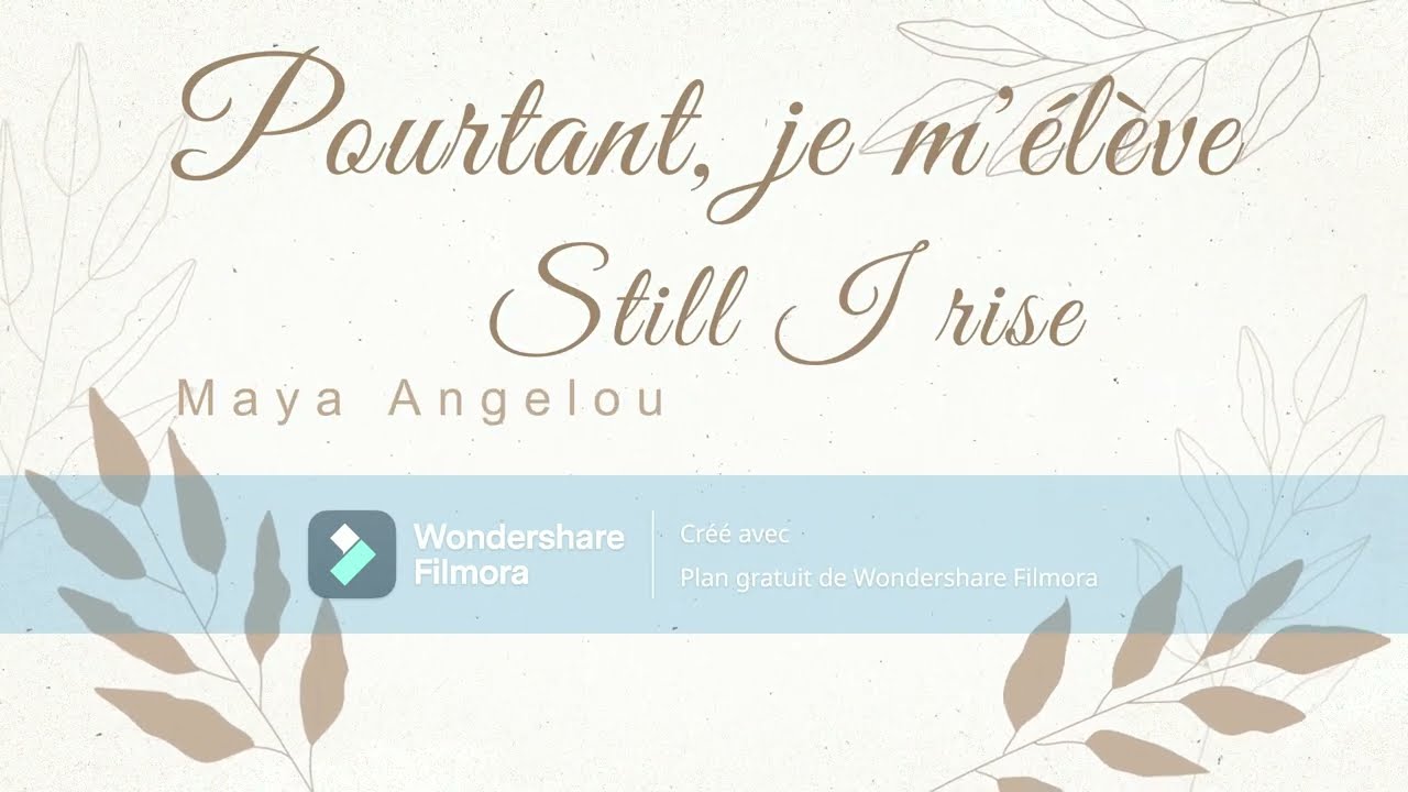Une IA traduit Still I Rise de Maya Angelou 🎤🌿 Pourtant, je m'élève