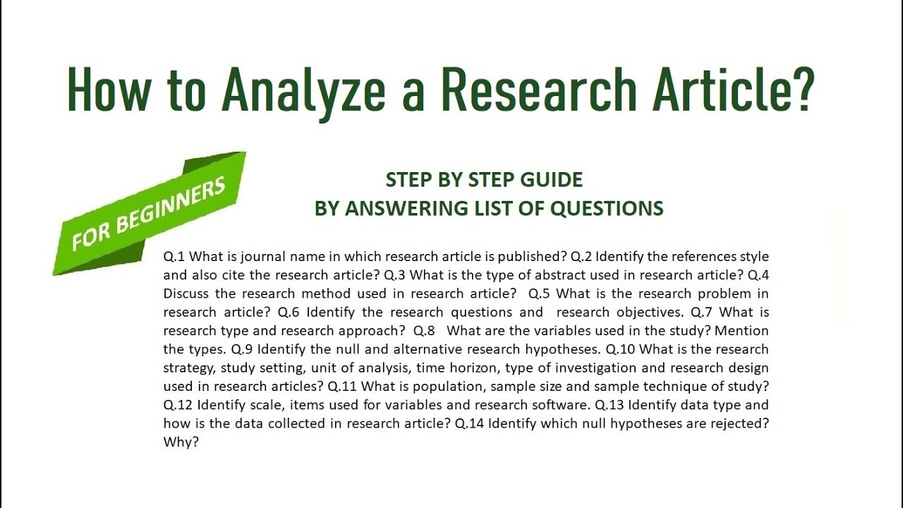 how to analyze the research paper