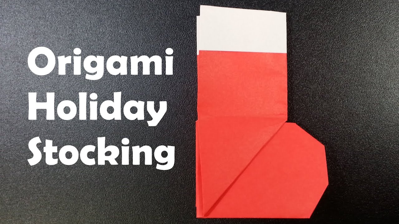 How to make an origami holiday stocking (산타양말 종이접기) - YouTube
