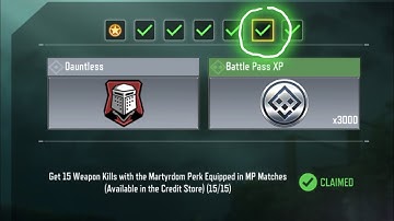 Get 15 Weapon Kills with the Martyrdom Perk Equipped in MP Matches (Available in the Credit Store)✅