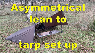 Tarp set up - asymmetrical lean to using trekking poles