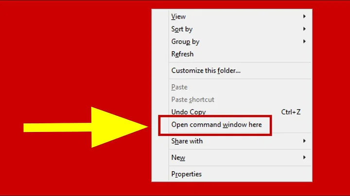 Enable "Open Command Window Here" option in Windows 10