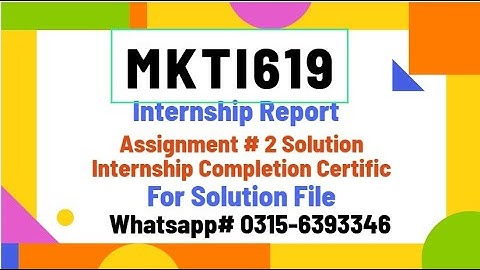 MKTI619 Assignment 2 solution 2024 internship report mkti619 #mkti619 #report #internship