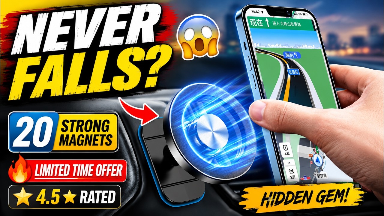 Magnet Car Phone Mount Test! Review 🔥 #CarAccessories #MagSafe #PhoneMount #YTshorts #Shorts