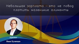 Небольшая зарплата - это не повод платить маленькие алименты
