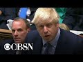 British Prime Minister Boris Johnson returns to a hostile government