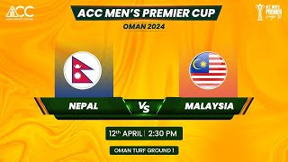 ACC MEN'S PREMIER CUP OMAN 2024 | NEPAL vs MALAYSIA | screenshot 2