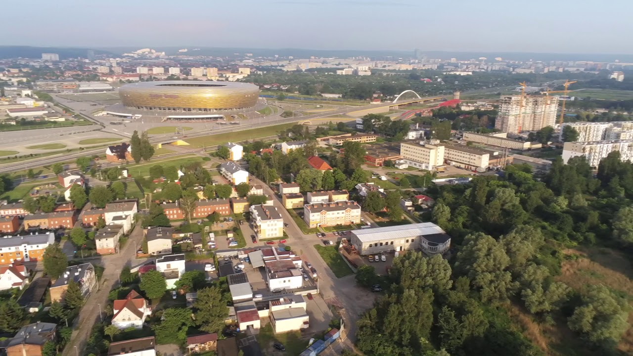 Gdańsk Letnica widziana z drona. Letniewo z lotu ptaka. Gdańskie dzielnice