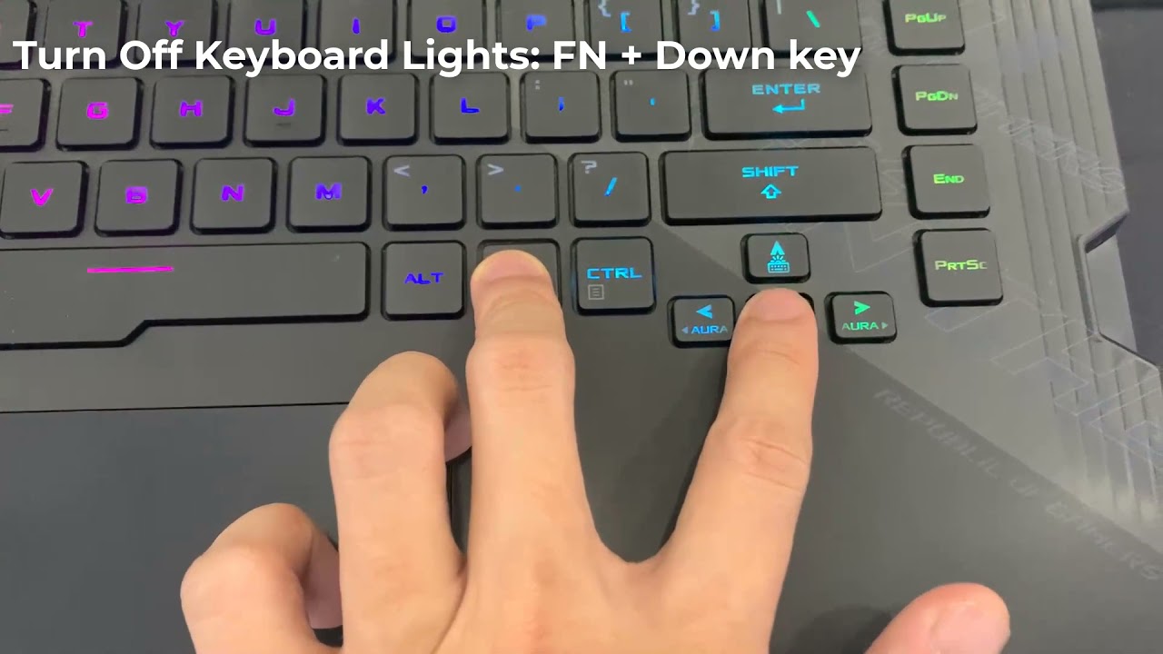 How to turn on keyboard lights on asus strix scar laptop - YouTube