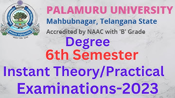 #palamuruuniversity degree 6th semester instant examinations October-2023#ugexam#instant#semester6