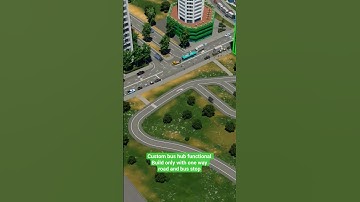A short video of a custom bus hub l. Build only with one way road and bus stop#citiesskylines2