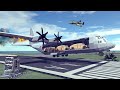 Airplane Crashes & Shootdowns #20 Feat. C-130J-30 Super Hercules with Three Humvees inside | Besiege