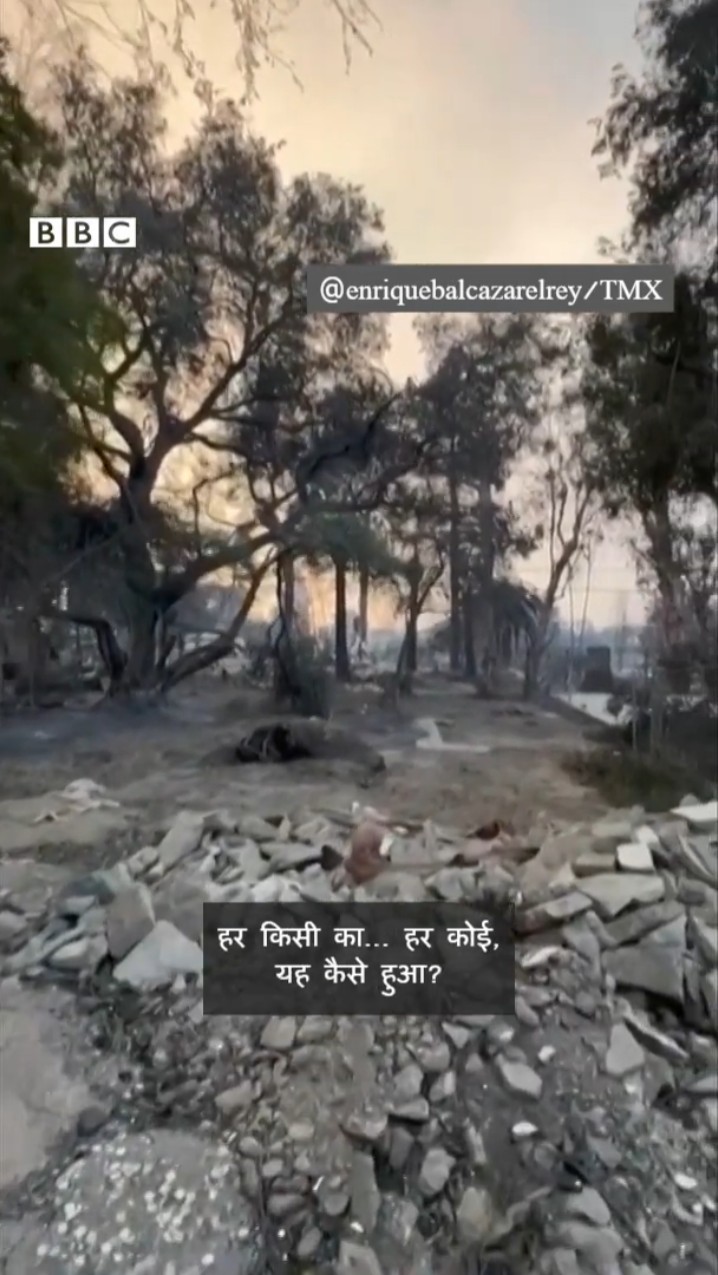 Los Angeles Fire: जब पूरे इलाके में बस एक घर बचा, बाकी सब ख़ाक #wildfire #losangeles #US (BBC Hindi)