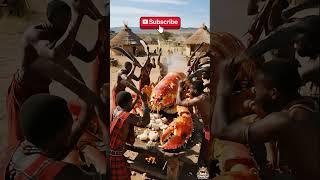 WHOLE Lobster BBQ – Primitive Cooking and Epic Tribal Feast 🍗🔥 #shorts