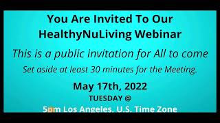 LIVE CALL TONIGHT EVERY TUESDAY NIGHT HEALTHY NULIVING HEALTHY NU LIVING HealthyNULiving HNL Webinar