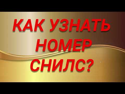 КАК УЗНАТЬ НОМЕР СНИЛС