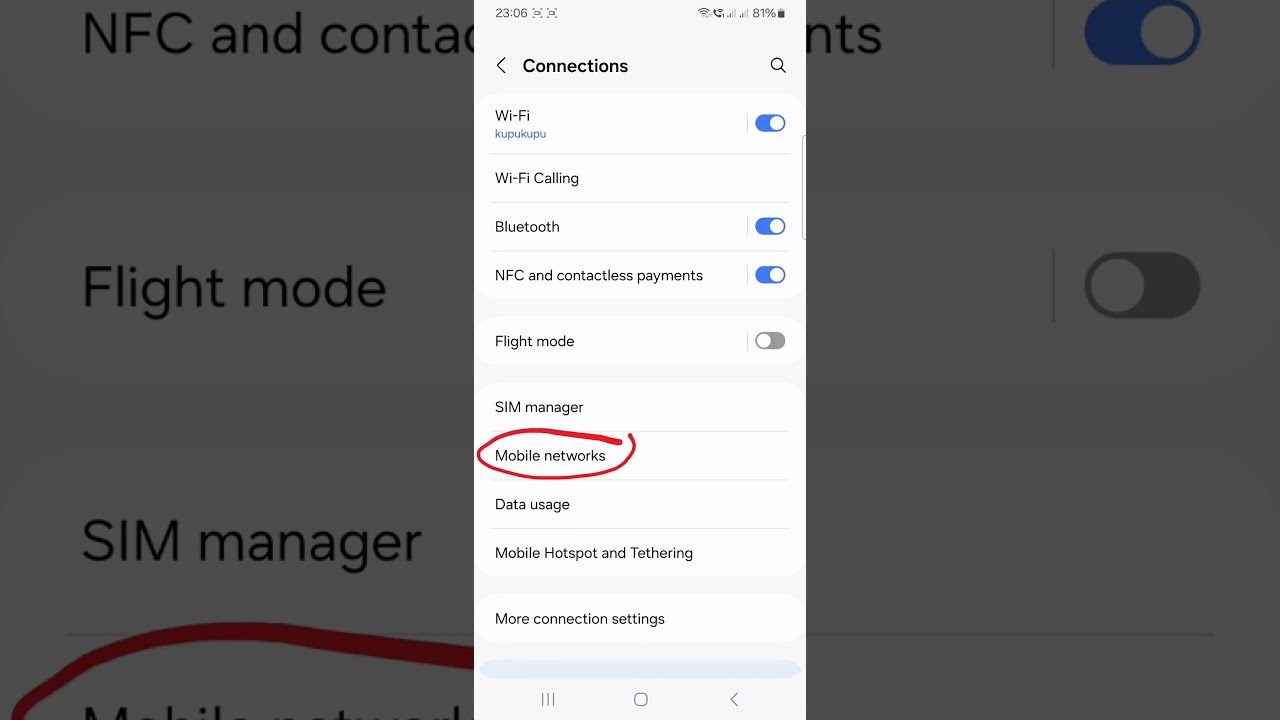 Set Mobile Networks 5G 4G 3G 2G Connection Samsung Galaxy A15 A25 Android 