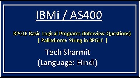 IBMi (AS400) - palindrome string in rpgle | rpgle programming  |  as400 for beginners in Hindi