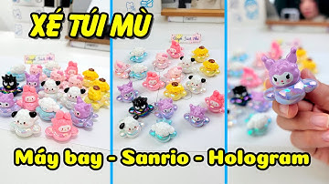 🙈✨XÉ TÚI MÙ Bốc thăm ✈ Sanrio Hologram  🌟 Máy bay Sanrio nguyện vọng #quyensachnho #diy #tuimu