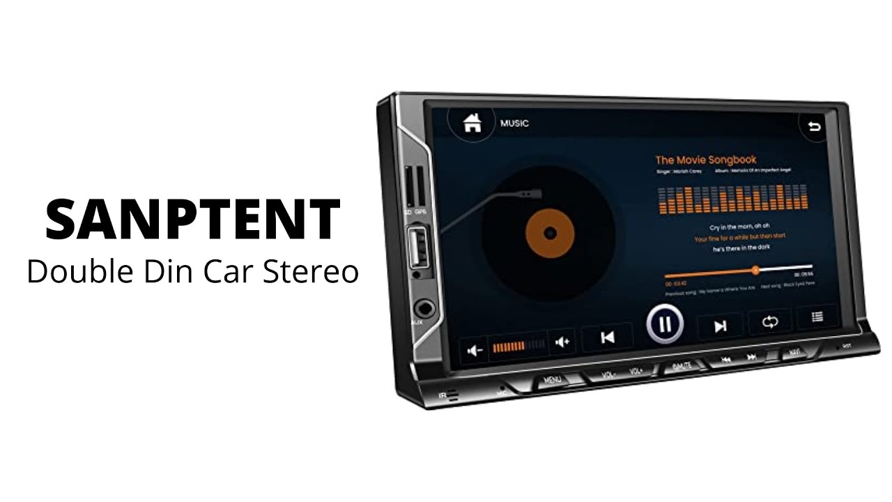 SANPTENT | Double Din Car Stereo with Apple Carplay and Android Auto
