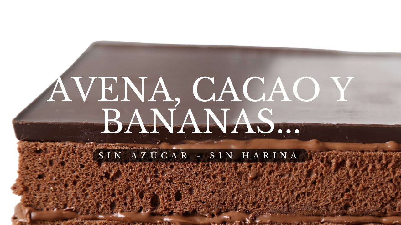 ¡Toma avena, cacao y plátanos y haz este postre increíble ! ¡Sin gluten, SIN azúcar!
