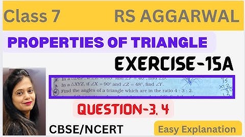 PROPERTIES OF TRIANGLES🔺- Rs Aggarwal - Class 7 - Exercise 15A - Question 3, 4 - Chapter 15 - CBSE