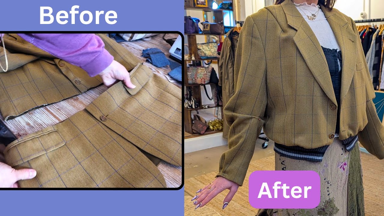 BLAZER to BOMBER: Ultimate Thrift Flip Transformation - YouTube