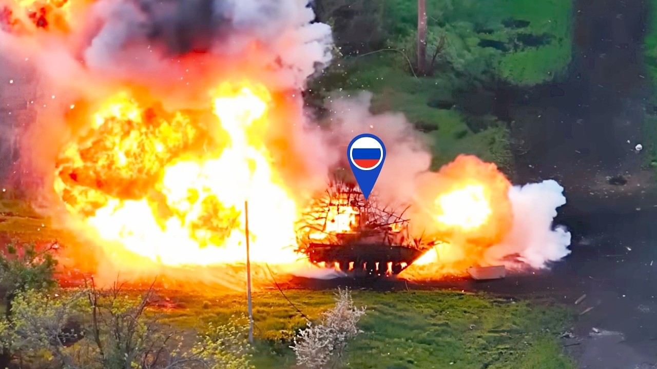 A Russian Armored Assault Exploded in Flames Under Ukrainian Drone ...