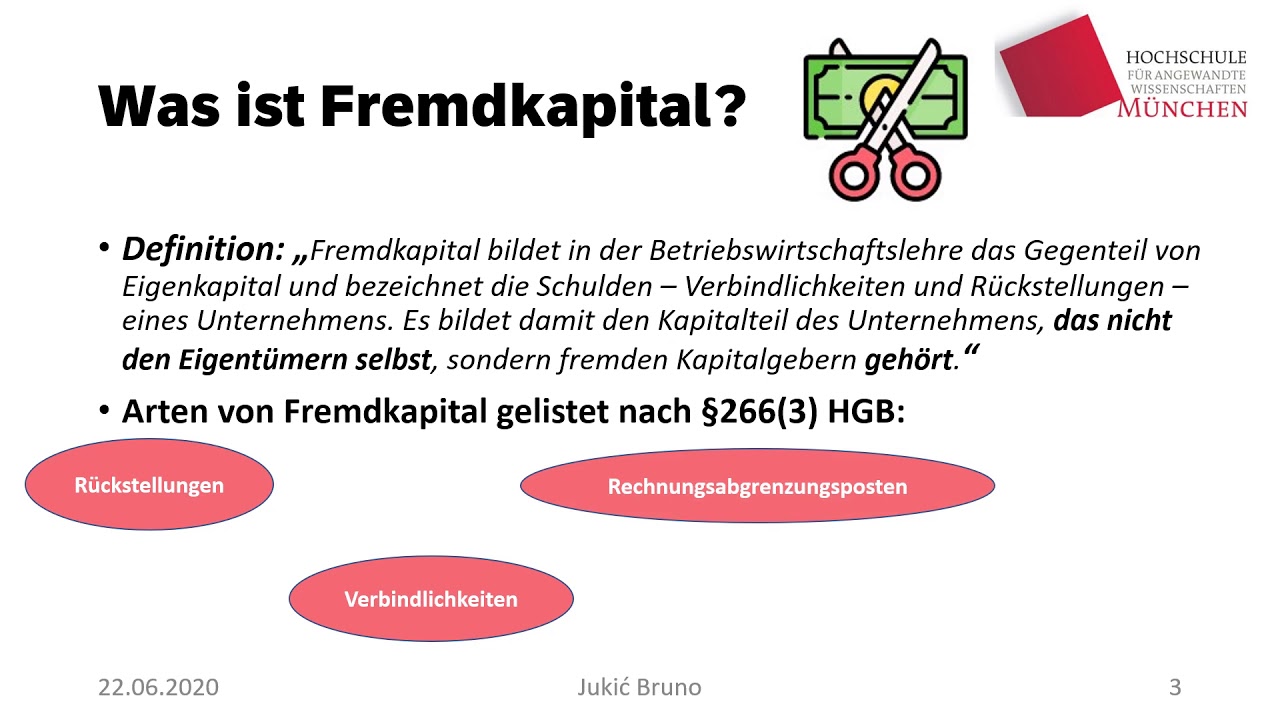 Unterschiede Zwischen Dem Fremdkapital Eigenkapital Youtube