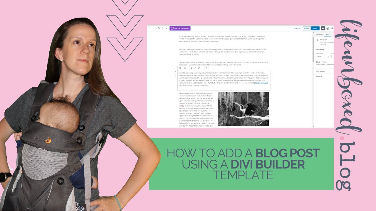 How to add a blog post using a Divi builder template - YouTube