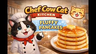 Chef Cow Cat Makes Fluffy Pancakes 🥞 | Easy Cozy Recipe screenshot 5