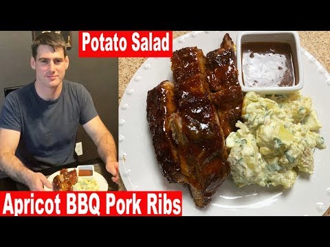 Apricot BBQ Pork Ribs (Oven Baked) with Potato Salad | What's for dinner?