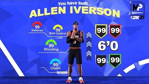 NBA 2K21 ALLEN IVERSON BUILD - HOF SHOOTING & FINISHING with PLAYMAKING TAKEOVER! SCORING MACHINE!