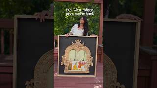 Introducing Krishna Leela — a handcrafted antique wood prabhavali frame for modern living.