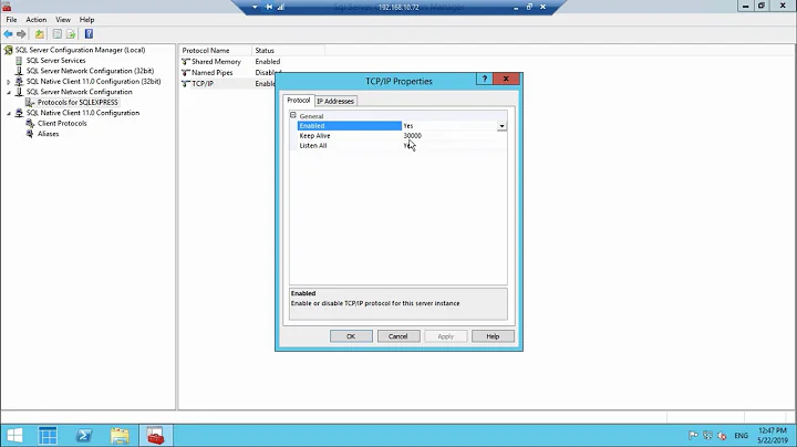 how to open Port 1433 in windows server