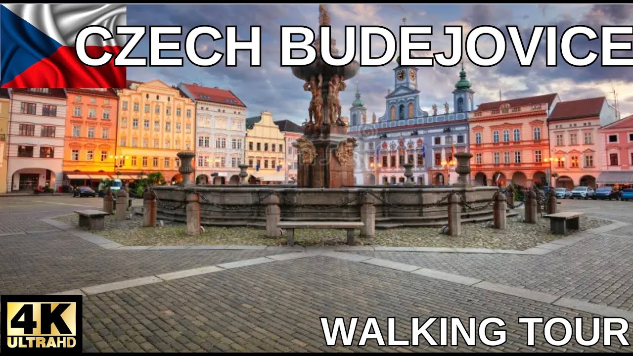 Czech Budejovice 4K - Walking Tour of a Wonderful City - With Subtitles