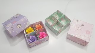 Gấp hộp quà 4 ngăn bằng giấy - Origami gift box - YouTube