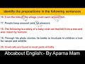 Identify the preposition in the sentence part 1  preposition exercise  abcabout english