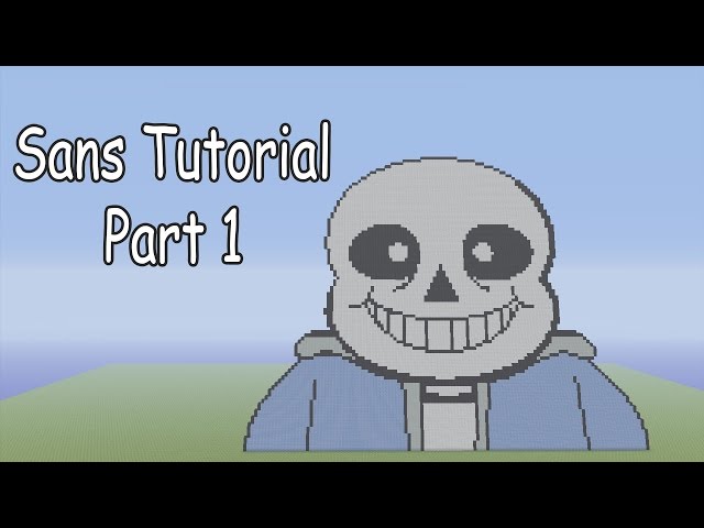 Minecraft: Pixel Art Tutorial and Showcase: Sans on a Tricycle (Undertale)  