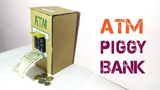 How to make ATM machine from cardboard | science project piggy bank for kids