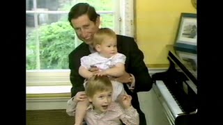 (HD Remastered) Princess Diana and Prince Charles playing with Prince William \& Prince Harry (1985)