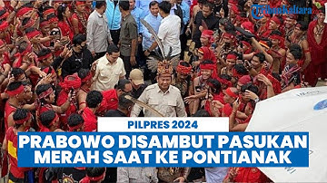 Tiba di Pontianak untuk Kampanye, Prabowo Disambut Pasukan Merah Dayak