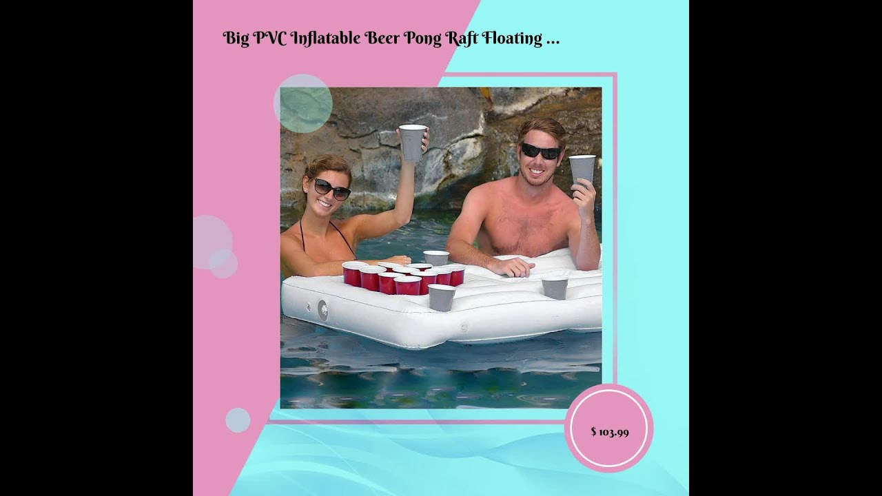 Big PVC Inflatable Beer Pong Raft Floating Pool Party Pong Game Table Lounge Toy