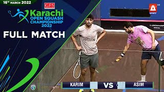 Karim Vs Asim Khan Full Match Gfs Karachi Open Squash Championship 2022 A Sports