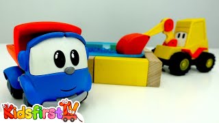 leo the truck and excavator max build an orbeez pool toy trucks videos children videos toy cars