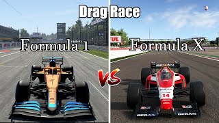 Formula X Vs Formula 1 || Battle OF The Beasts || Drag Race || Top Speed || Acceleration || Sound ||