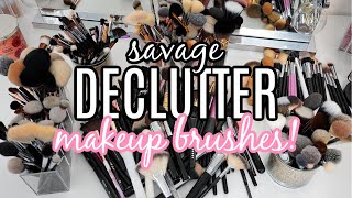 DECLUTTERING MY MAKEUP COLLECTION! Savage Makeup Brush Declutter 😩 (& GIVEAWAY)