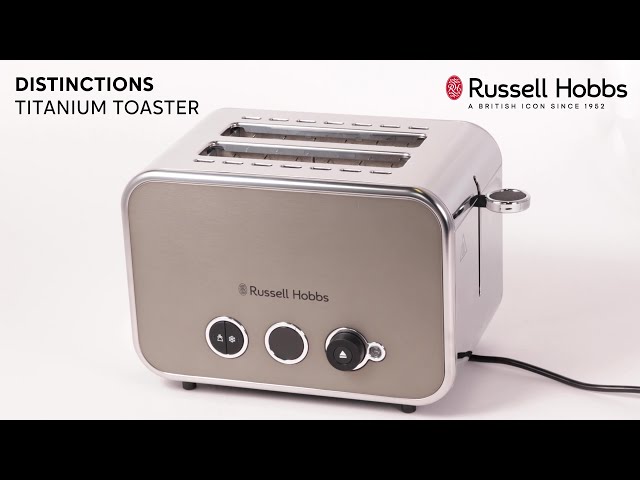 Russell Hobbs 2-Slice Stainless Steel Long Toaster Black Glass Accent