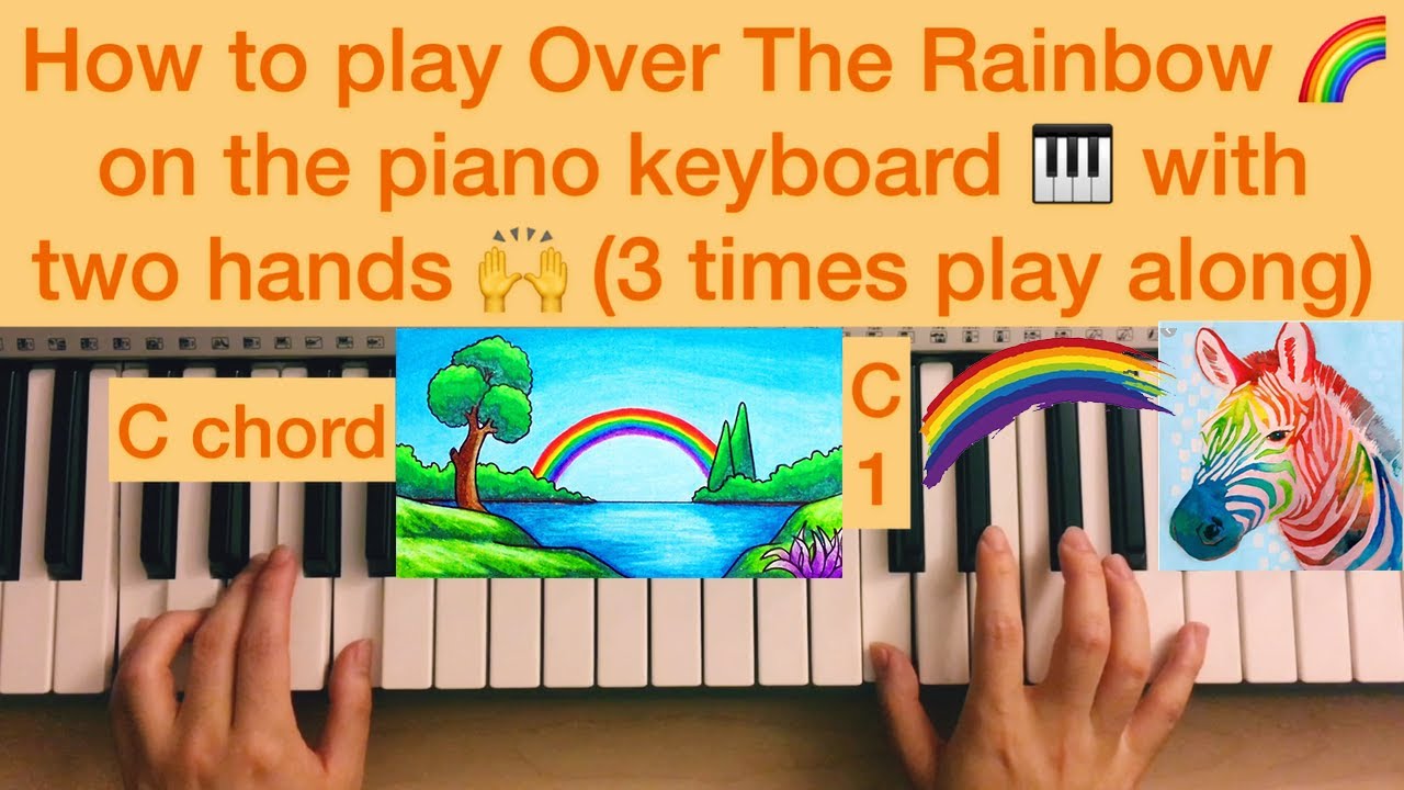 Piano Lesson 38: How to play Over The Rainbow with C + F + G + Em + Dm ...
